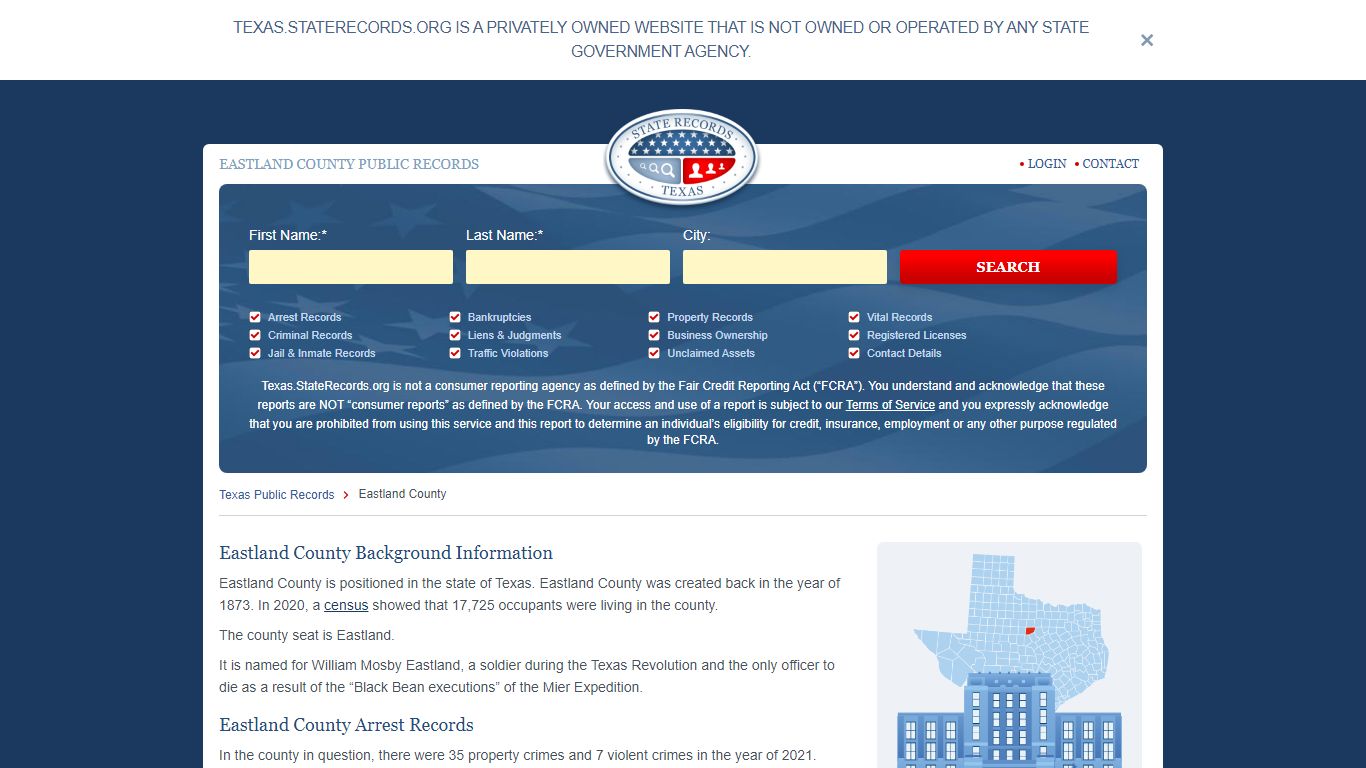 Eastland County records - Court, Public, and Arrest | StateRecords.org